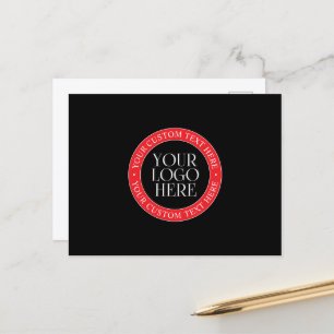 Carte Postale Votre logo ou autre image   Noir rouge et blanc