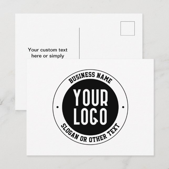 Carte Postale Votre logo ou votre conception d'entreprise | Text (Devant / Derrière)