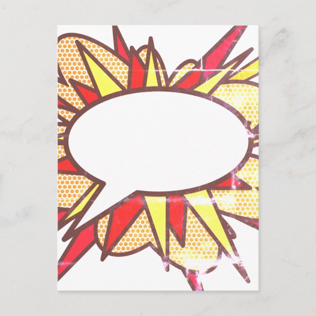 Carte Postale Votre message Voix Bubble Amusant Retro Comique Li (Devant)