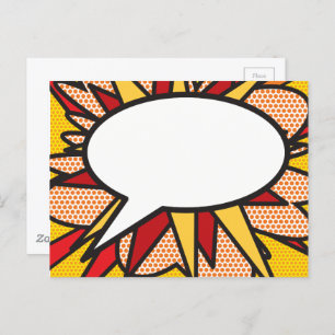 Carte Postale Votre message Voix Bubble Amusant Retro Comique Li