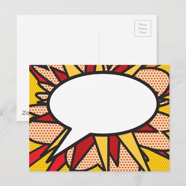 Carte Postale Votre message Voix Bubble Amusant Retro Comique Li (Devant / Derrière)