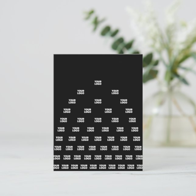 Carte Postale Votre Motif d'arche unique Logo | Noir (modifiable (Debout devant)