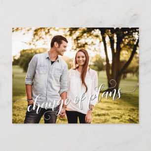 Carte Postale Votre photo + Changement de plan Reporté Mariage