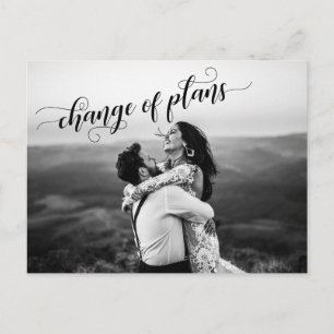 Carte Postale Votre photo + Changement de plan Reporté Mariage