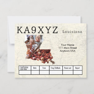 Carte Postale Votre photo Louisiana découpe QSL personnalisé