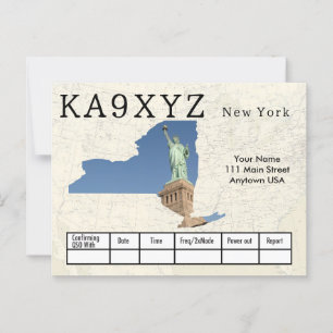Carte Postale Votre photo New York en forme de découpe QSL perso