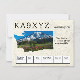 Carte Postale Votre photo Washington en forme de découpe QSL per