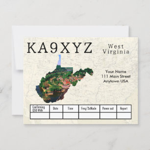 Carte Postale Votre photo West Virginia en forme découpe QSL per