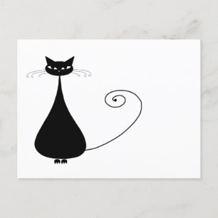 Carte Postale Votre texte - Black Cat Caractère Pose 7 Poster