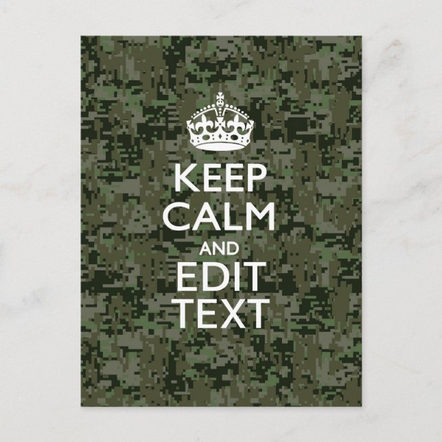 Carte Postale Votre texte Camouflage numérique Bois Conserver le (Devant)