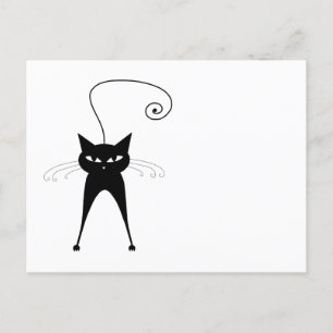 Carte Postale Votre texte - Caractère Chat Noir Pose 5