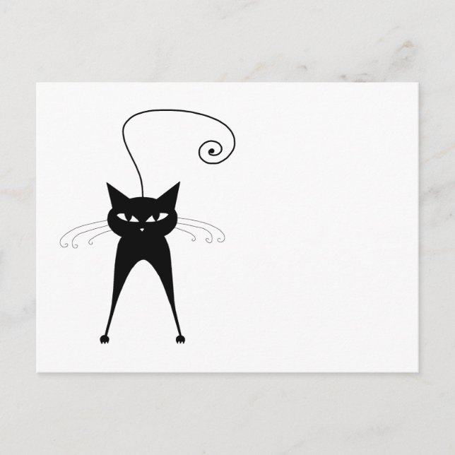 Carte Postale Votre texte - Caractère Chat Noir Pose 5 (Devant)