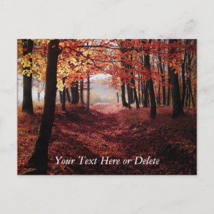 Carte Postale Votre texte Crimson Red Autumn quitte Forest Path
