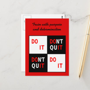 Carte Postale Votre texte Do It Don't Quit motivational