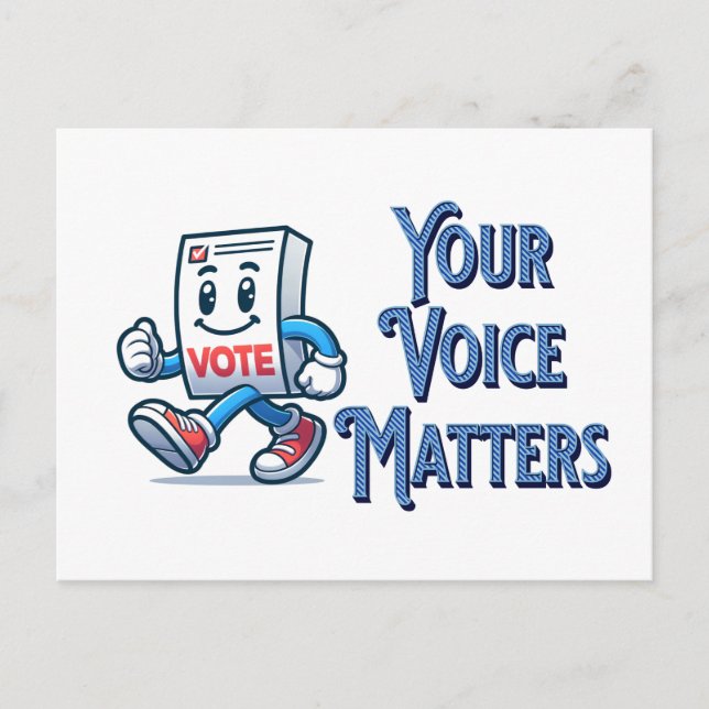 Carte Postale Votre voix compte voter (Devant)