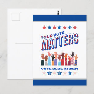 Carte Postale Votre vote compte l'élection de 2024