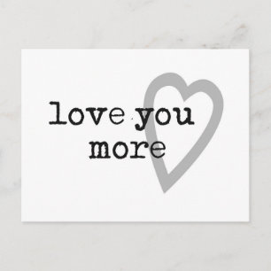 Carte Postale vous aimez plus coeur noir blanc gris moderne