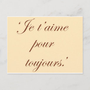 Carte Postale Vous aimez pour toujours en saumon clair rose