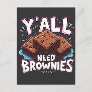 Carte Postale Vous avez besoin de Brownies Chocolate Cake Sweet 