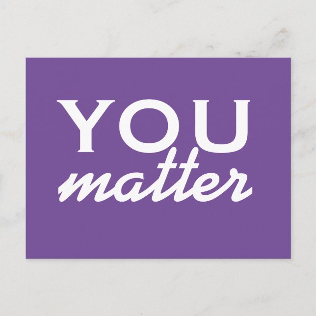 Carte Postale Vous avez de l'importance - la motivation violette (Devant)