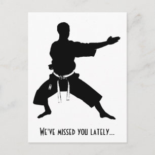 Carte Postale Vous avez manqué ces derniers temps Karate Postcar