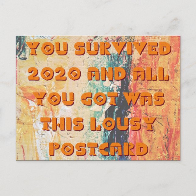 Carte Postale Vous avez survécu 2020 drôle Nouvel An (Devant)