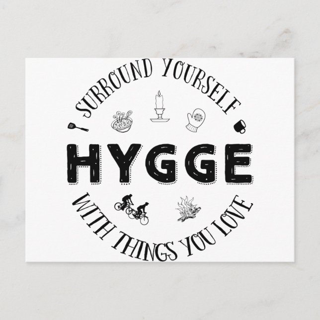 Carte Postale Vous entourer avec Hygge (B&W) (Devant)