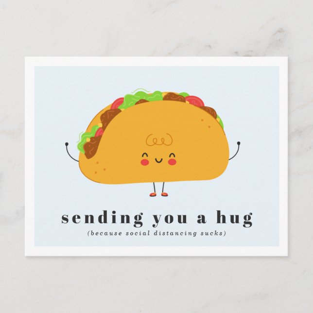 Carte Postale Vous envoyer un câlin | Taco Love (Devant)