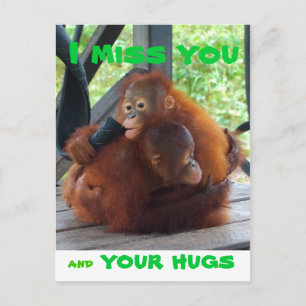Carte Postale Vous et vos câlins me manquent