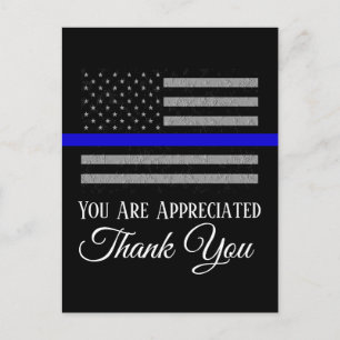 CARTE POSTALE VOUS ÊTES APPRÉCIÉ MERCI POLICE POSTCARD