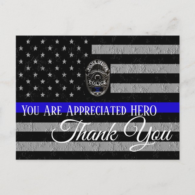 CARTE POSTALE VOUS ÊTES APPRÉCIÉS MERCI DE SOUTENIR LA POLICE (Devant)