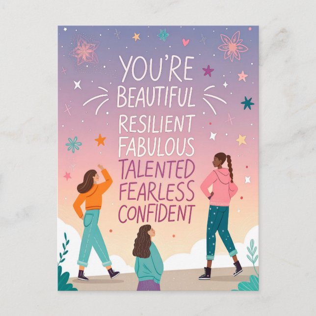 Carte Postale Vous êtes Beau et Sans Peur Citation Motivationnel (Devant)