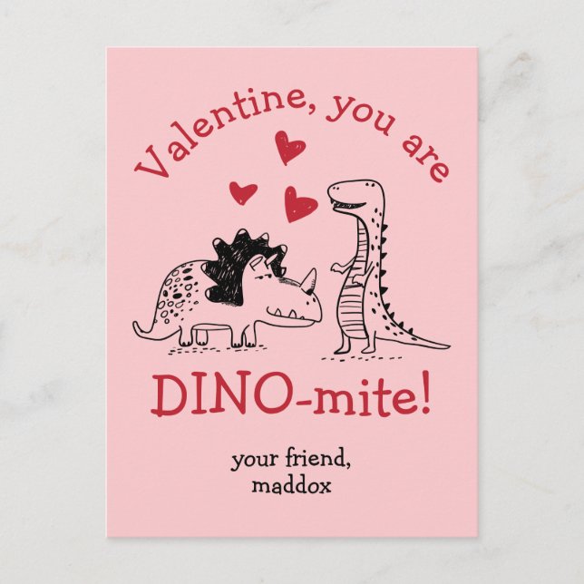 Carte Postale Vous êtes Dino-mite Dinosaur Valentine Postcard (Devant)