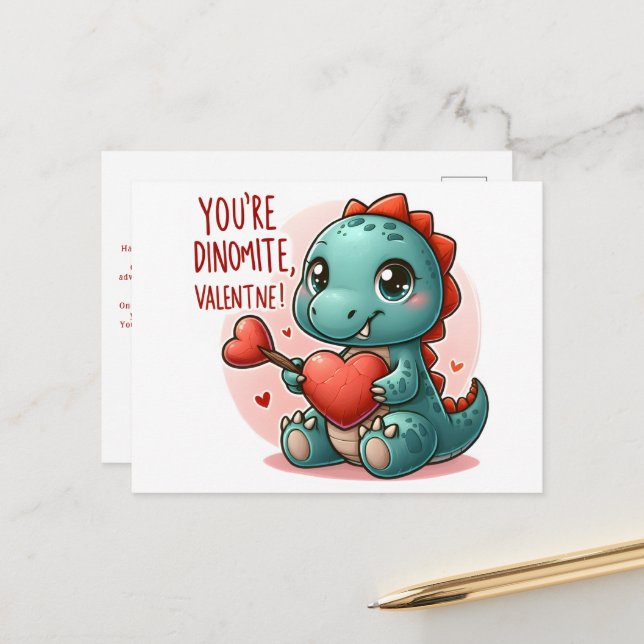 Carte Postale Vous êtes Dinomite Saint-Valentin Mignon Amour de  (Devant/Arrière en situation)