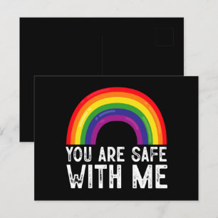 Carte Postale Vous êtes en sécurité avec moi LGBTQ Mois de la fi