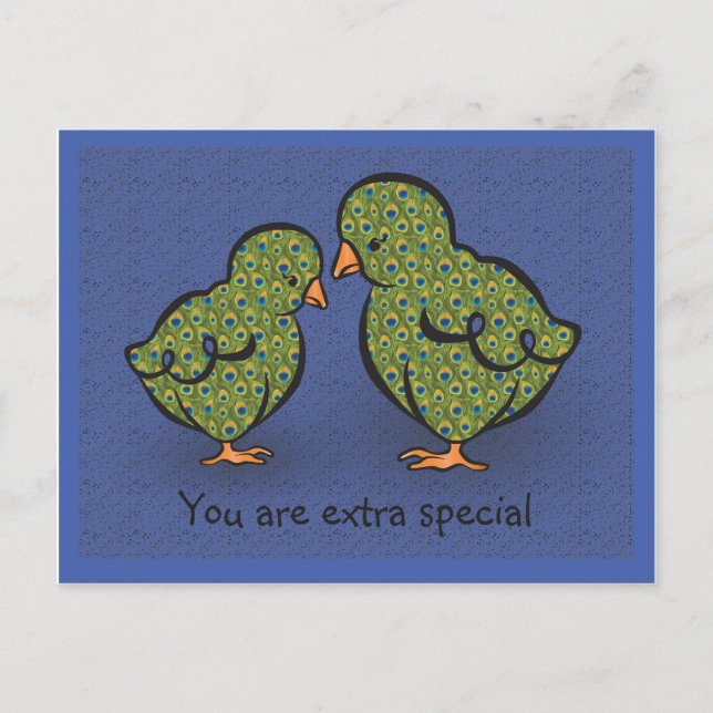 Carte Postale Vous Êtes Extra Spécial ! Chick ou Peacock ? Humor (Devant)