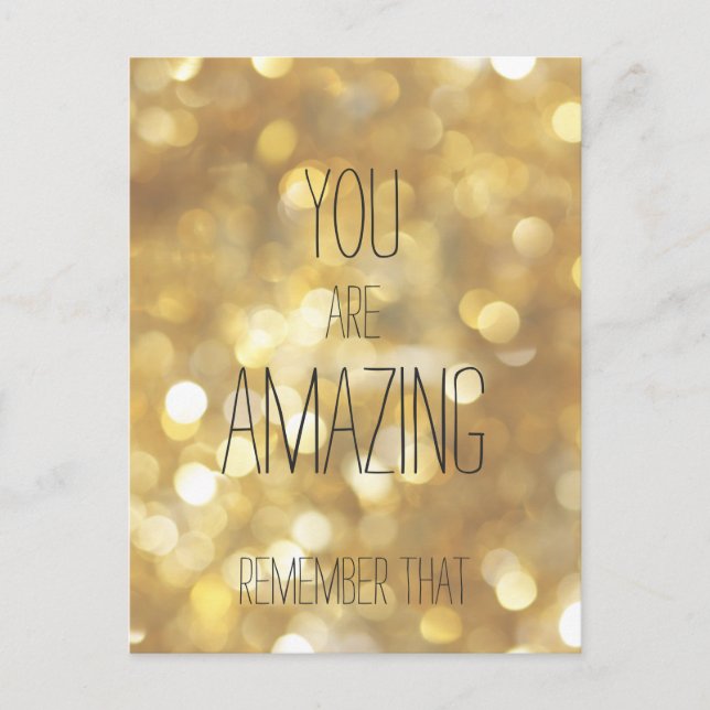 Carte Postale Vous êtes Extraordinaire - Gold Inspirational Quot (Devant)