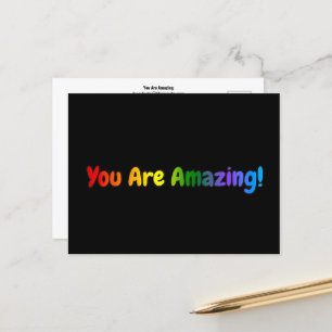 Carte Postale Vous Êtes Extraordinaire Rainbow Text