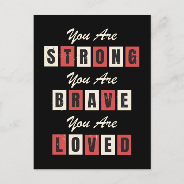 Carte Postale Vous êtes Forte Brave Lové (Devant)