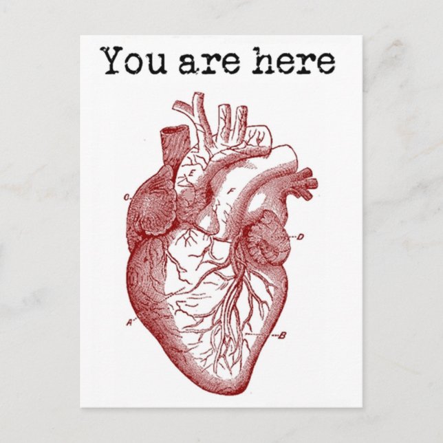 Carte Postale Vous êtes ici dans mon coeur (Devant)