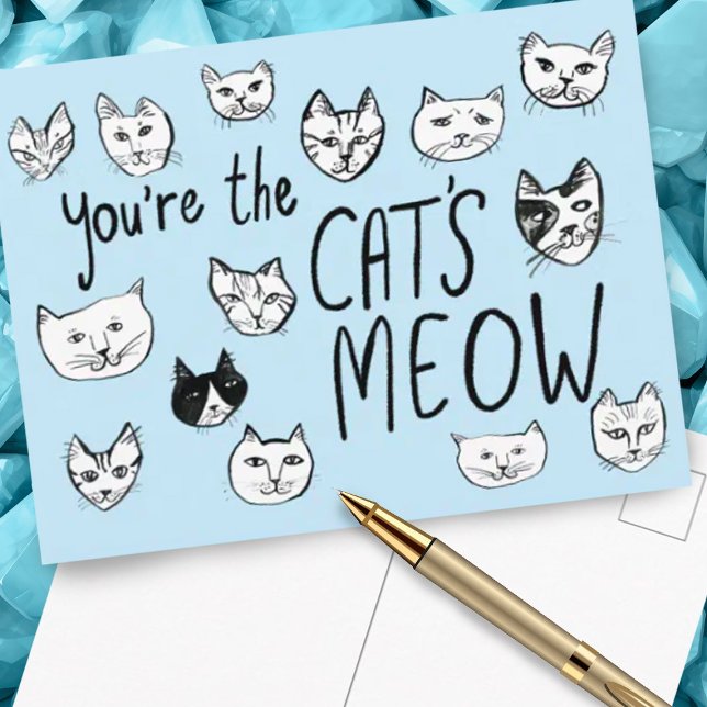 Carte Postale VOUS ÊTES LE CRÈME DE LA CREAM Chats Mignons  (Cute cats postcard "you're the cat's meow" friendship, love, birthday, valentine.)