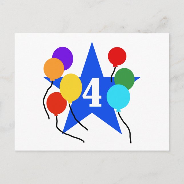 Carte Postale Vous êtes le Star 4th Birthday Tshirts and Gifts (Devant)
