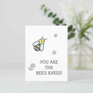 Carte Postale Vous êtes les genoux de l'abeille ! Fleurs mignonn