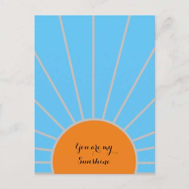 Carte Postale "Vous êtes mon soleil" Bleu et orange (Devant)