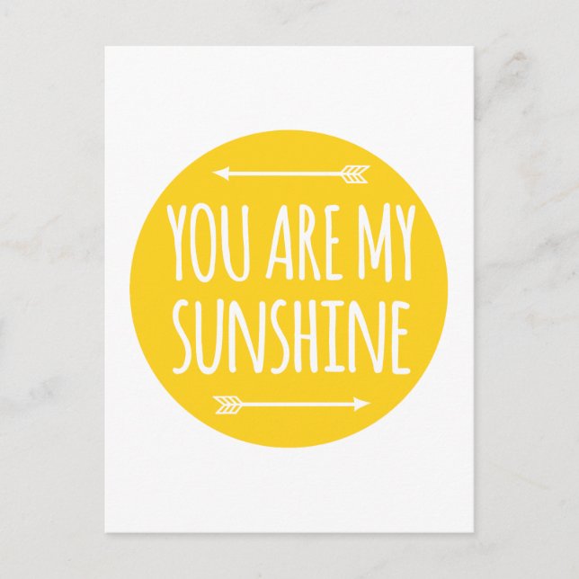 Carte Postale Vous êtes mon soleil, l'art des mots, le design du (Devant)