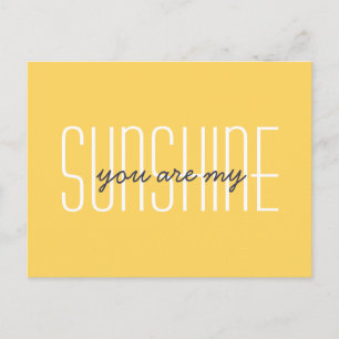 Carte Postale Vous Êtes Mon Sunshine Citation Typographie Sunny 