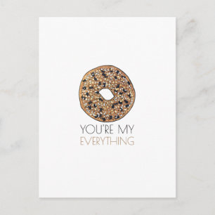 Carte Postale Vous êtes My Everything Bagel Petit déjeuner Amour