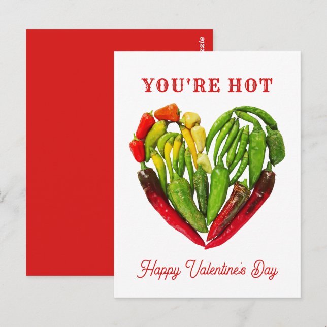 Carte Postale Vous êtes Piments Coeurs de la Saint-Valentin (Devant / Derrière)