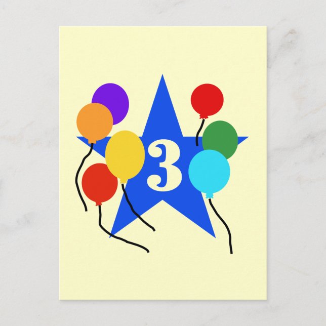Carte Postale Vous êtes The Star 3rd Birthday Tshirts and Gifts (Devant)