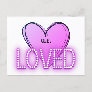 Carte Postale Vous Êtes (U.R.) Aimé | Coeur pourpre